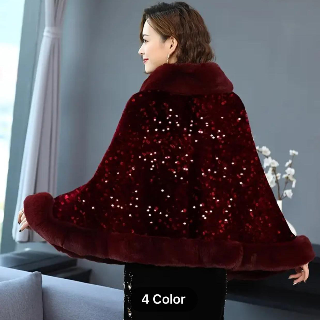 FC Luxurious Large Winter Faux Fur Scarf Wrap