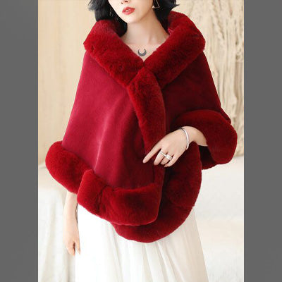 FC Luxurious One Size Fit to All Winter Faux Fur Cape