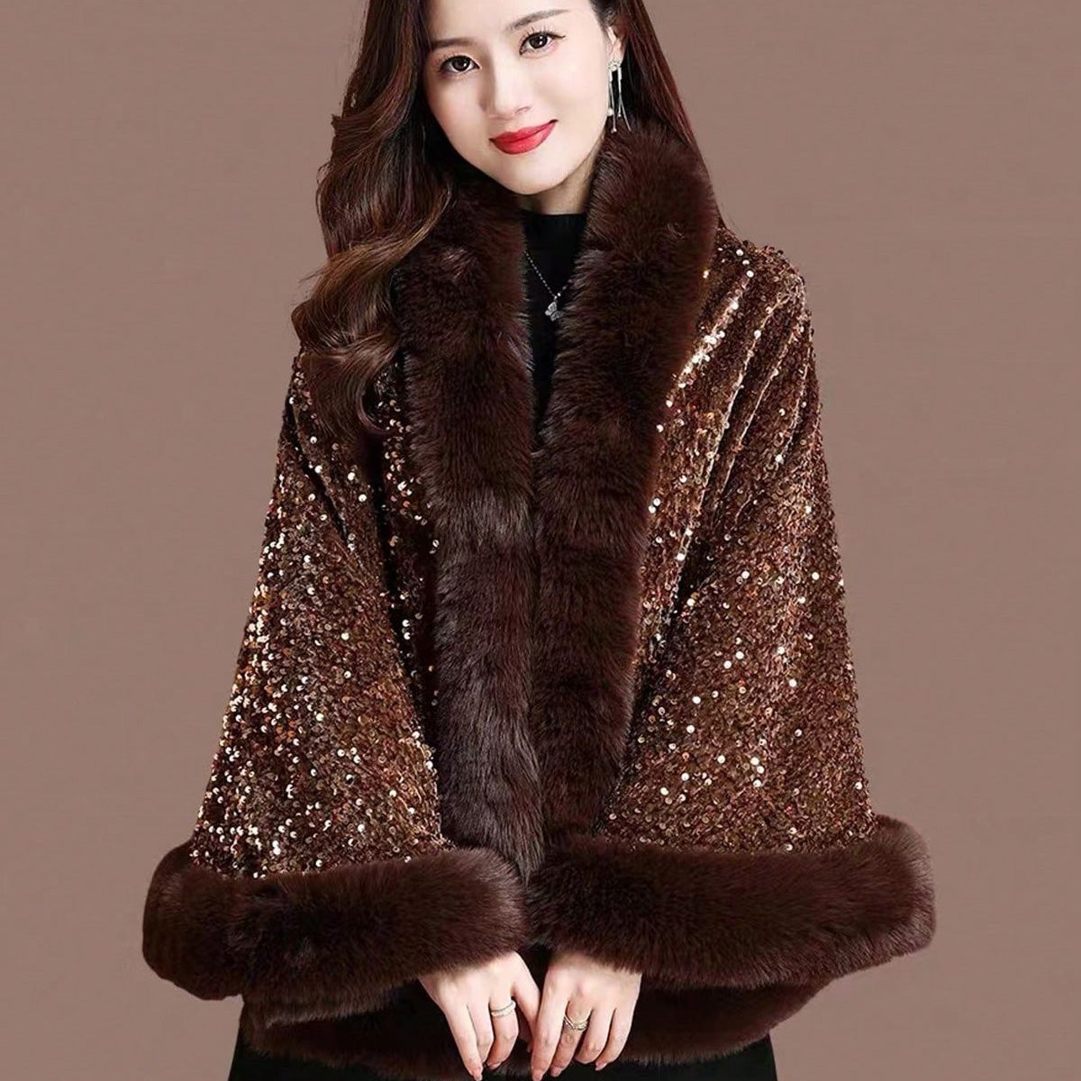 FC Luxurious Large Winter Faux Fur Scarf Wrap