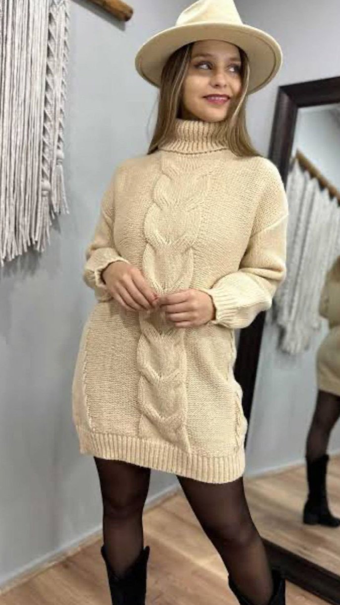 FC knit Long Cardigan High Neck Women Sweater