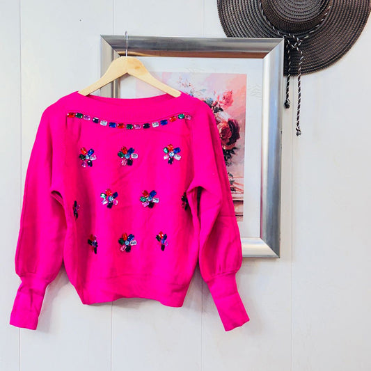 FC knitted woollen women Colourful Stones Top