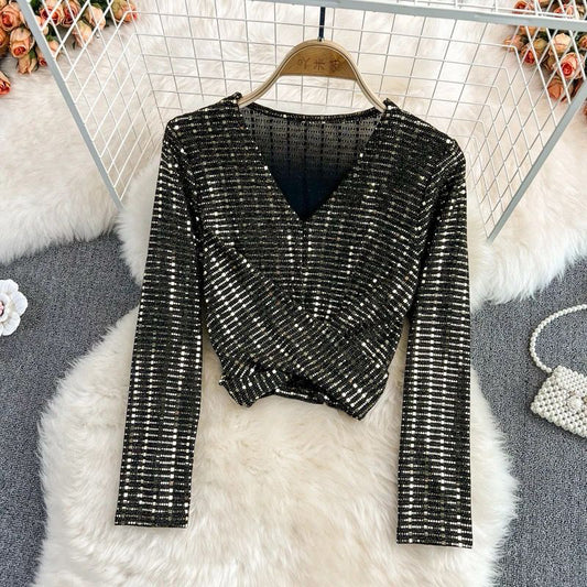 FC Stylish Women Sequin Shirt Top