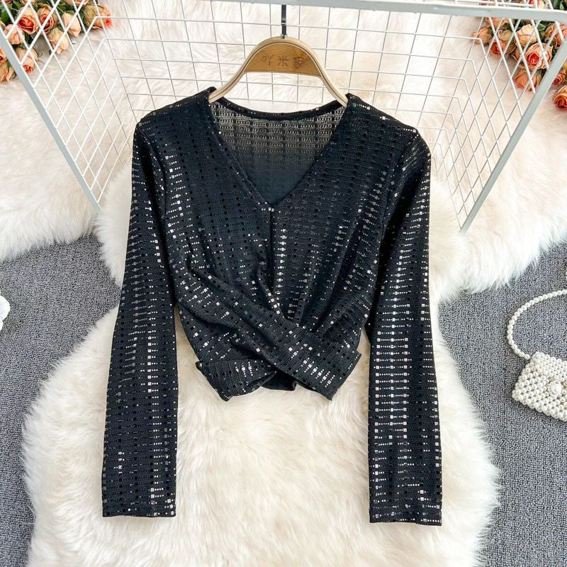 FC Stylish Women Sequin Shirt Top