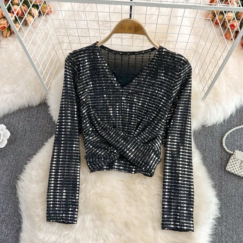 FC Stylish Women Sequin Shirt Top