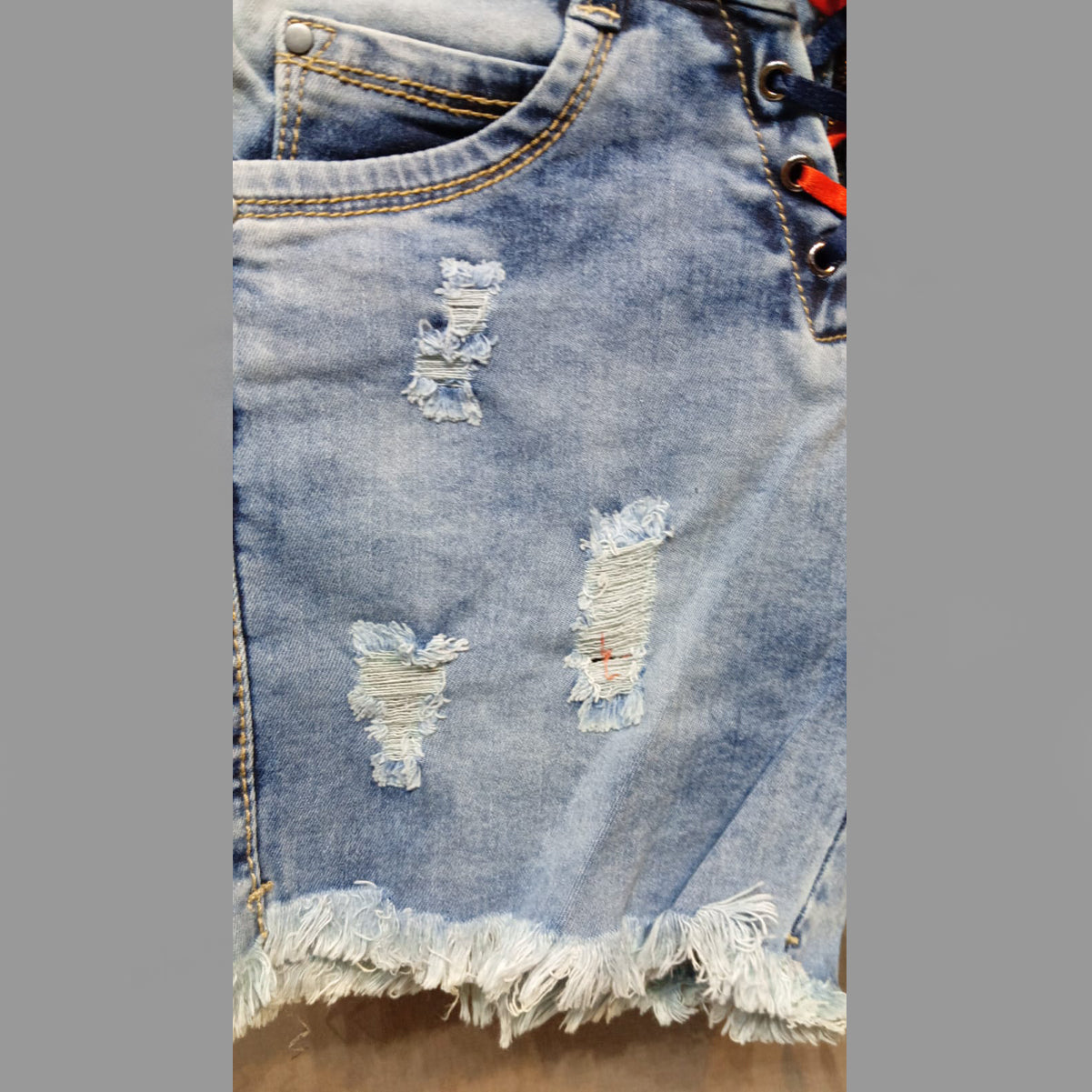 FC Denim Blue Solid Women Designer Shorts