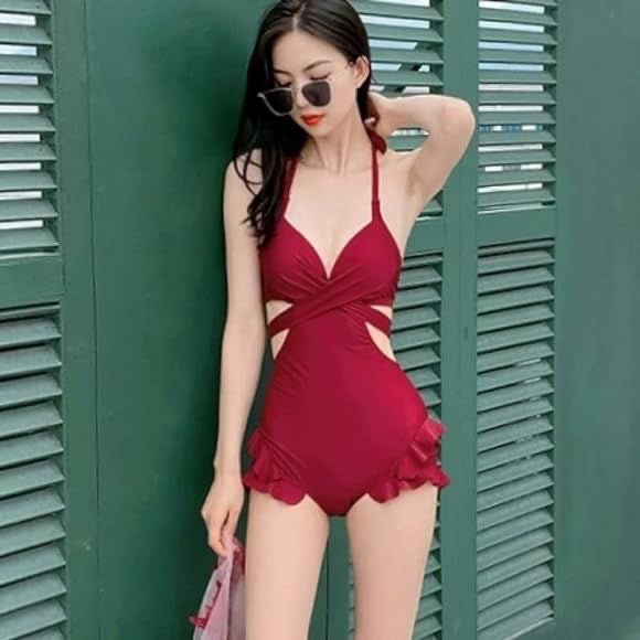 FC Halter Tied Ruffle Swimwear Beach Dress