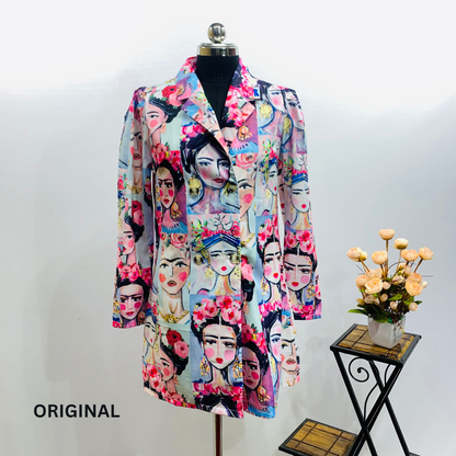 Face Printed Coat Dress