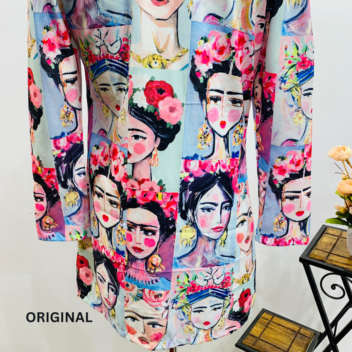 Face Printed Coat Dress