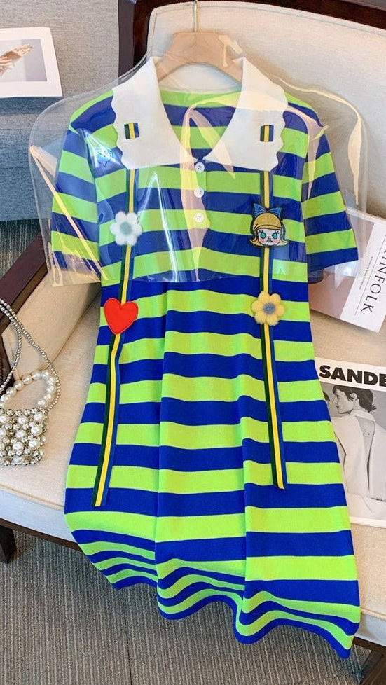 Fc Cartoon Striped Dress