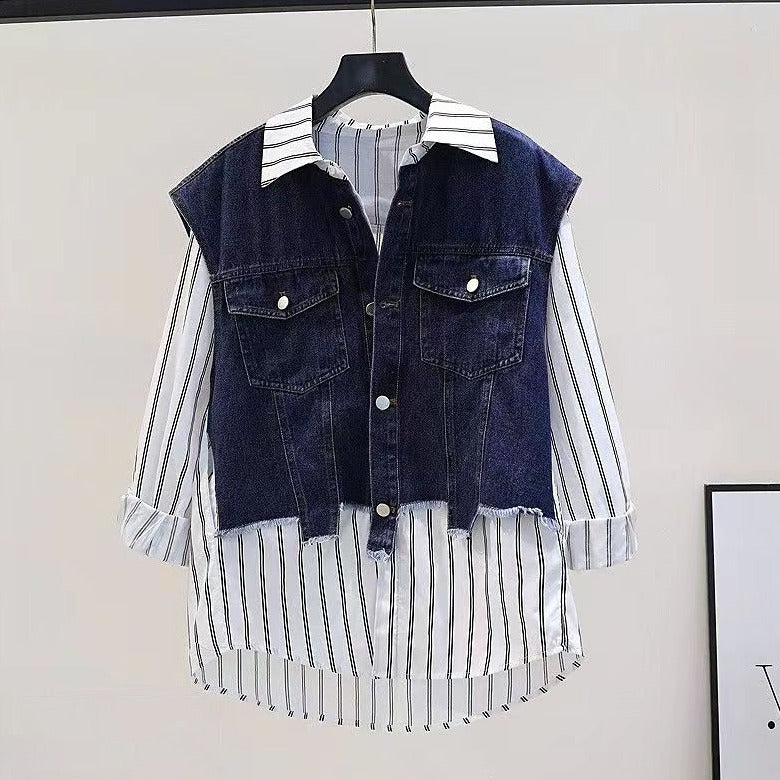 Fc Denim Stitching Shirt 