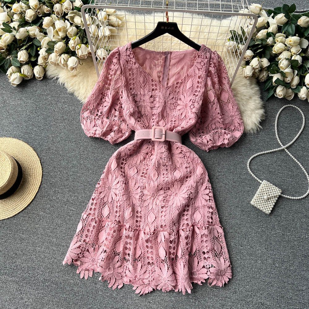 Fc  Lace Short-Sleeved Dress