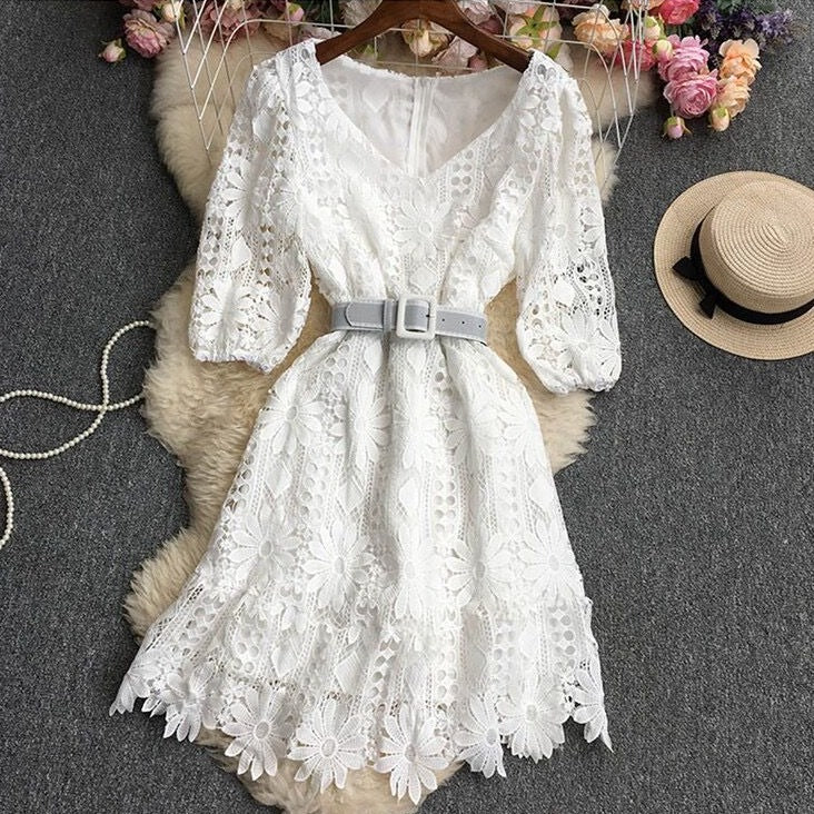 Fc  Lace Short-Sleeved Dress