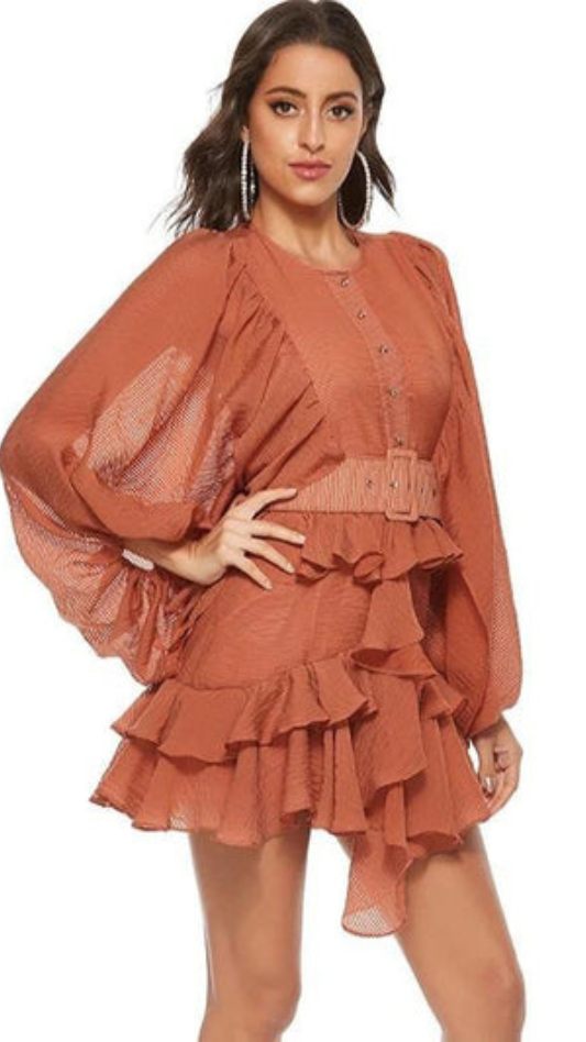 Fc Flounce Skirt Design Waist Loose Dress Fairy