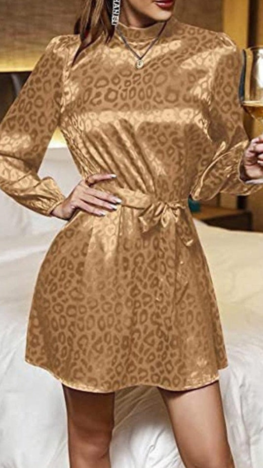 Fc  Satin Long-Sleeved Evening Dress