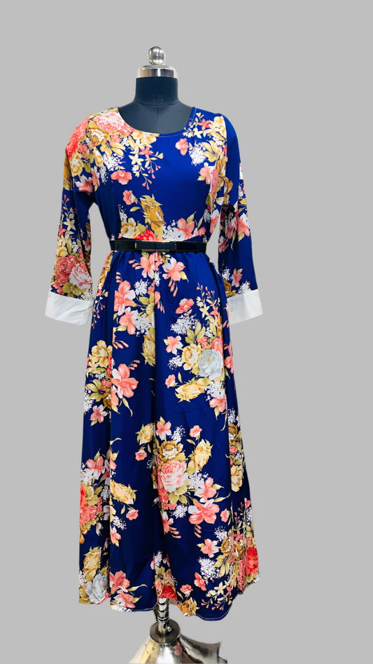 Floral Dress With Belt