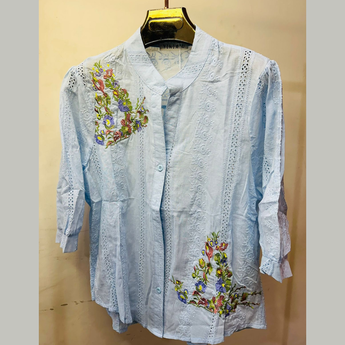 Floral Embroidered Shirt