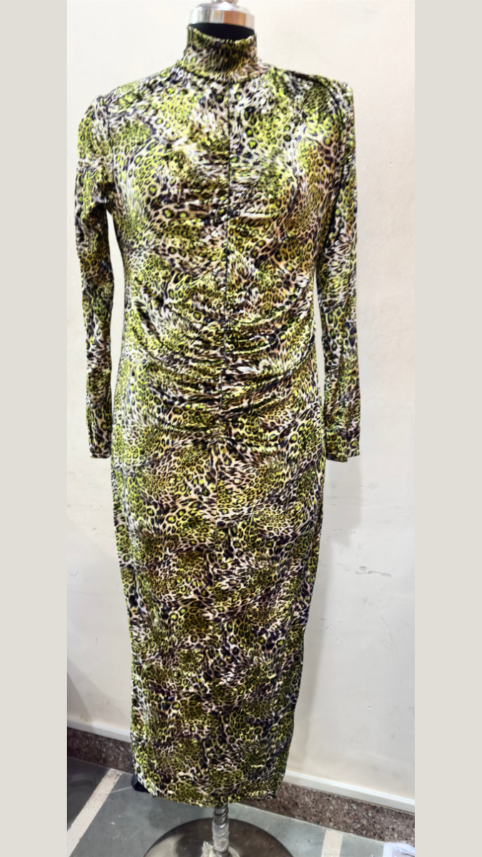 Floral Pattern Gathered Drape Dress FC1729