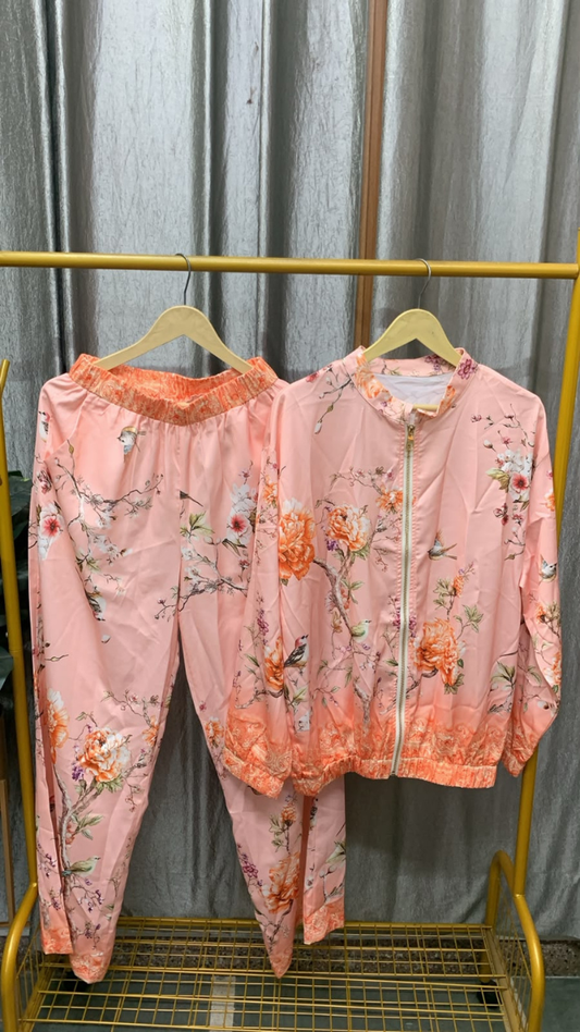 Floral Printed High neck Top And Pant With Pocket Coord Set FC2569