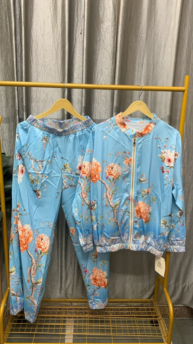 Floral Printed High neck Top And Pant With Pocket Coord Set FC2569