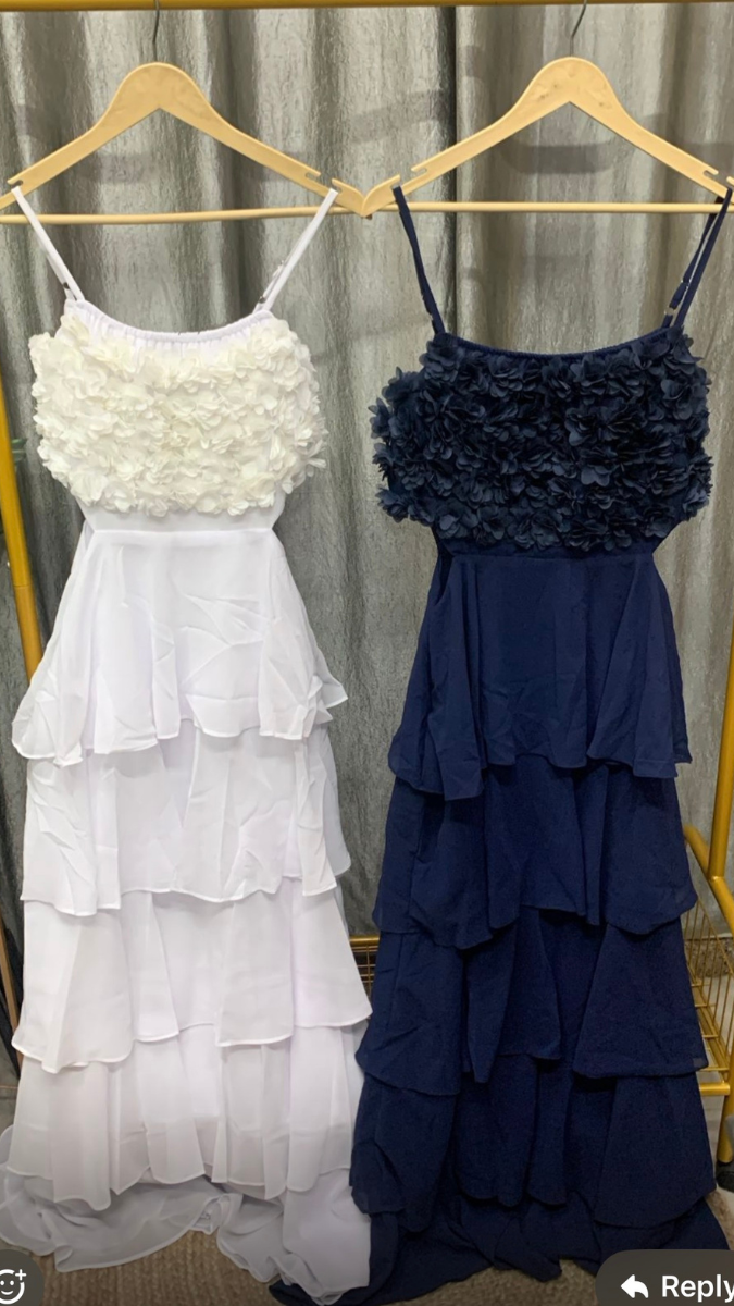 Flower Embedded Strap Sleeve Ruffle Maxi Dress FC2323