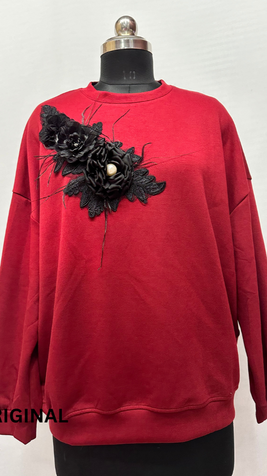 Flower Embedded Winter Top FC1478