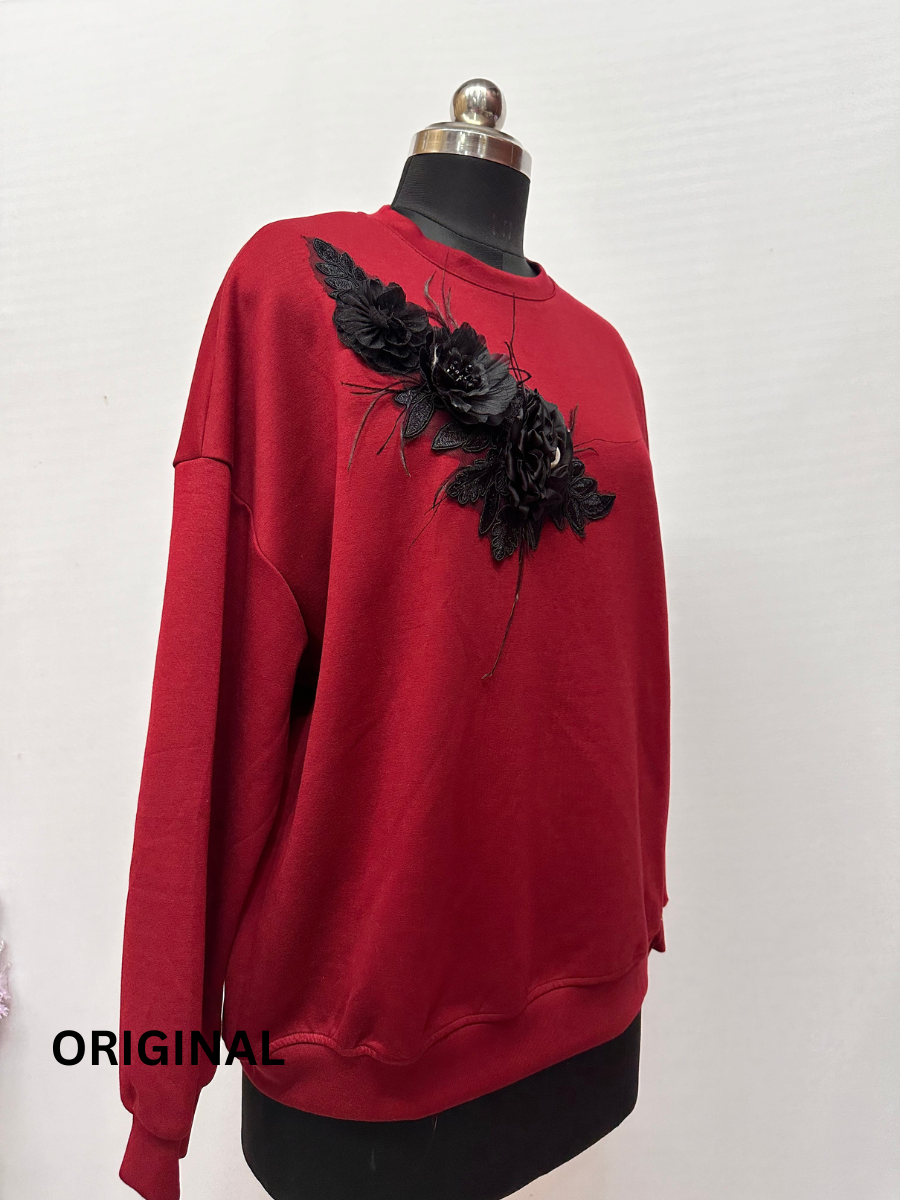 Flower Embedded Winter Top FC1478