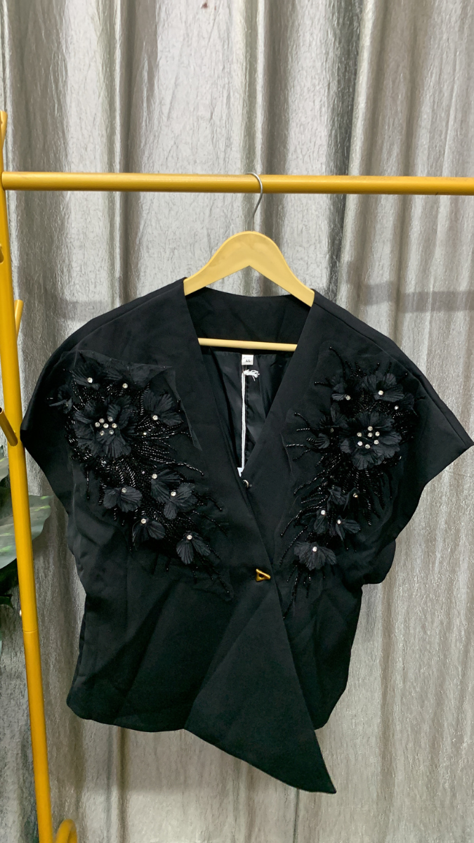 Flower Embedded Wrap Around Top FC2448