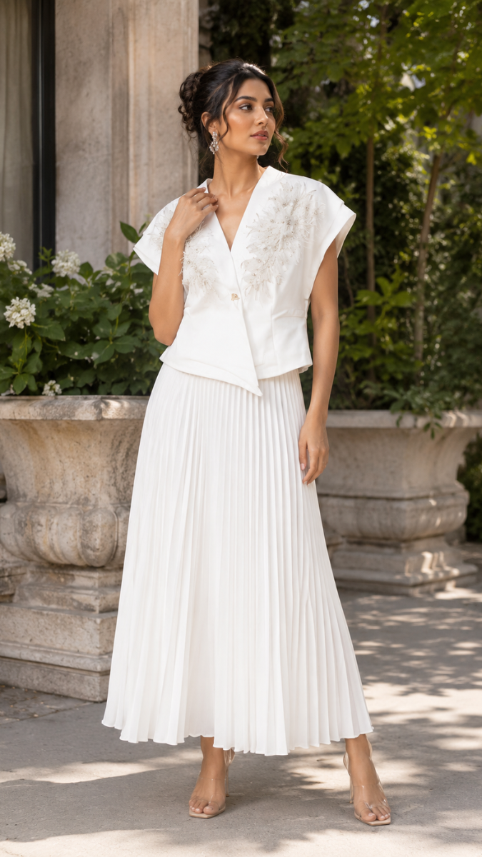 Flower Embedded Wrap Around Top FC2448