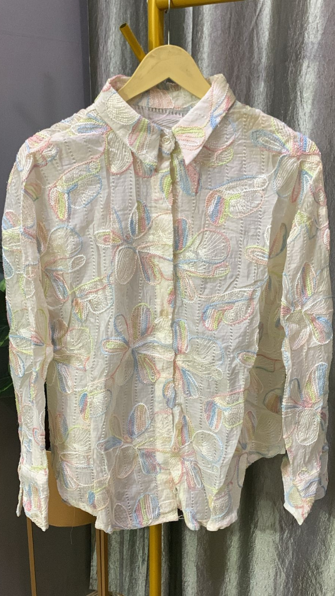Flower Embroidery Shirt FC2154