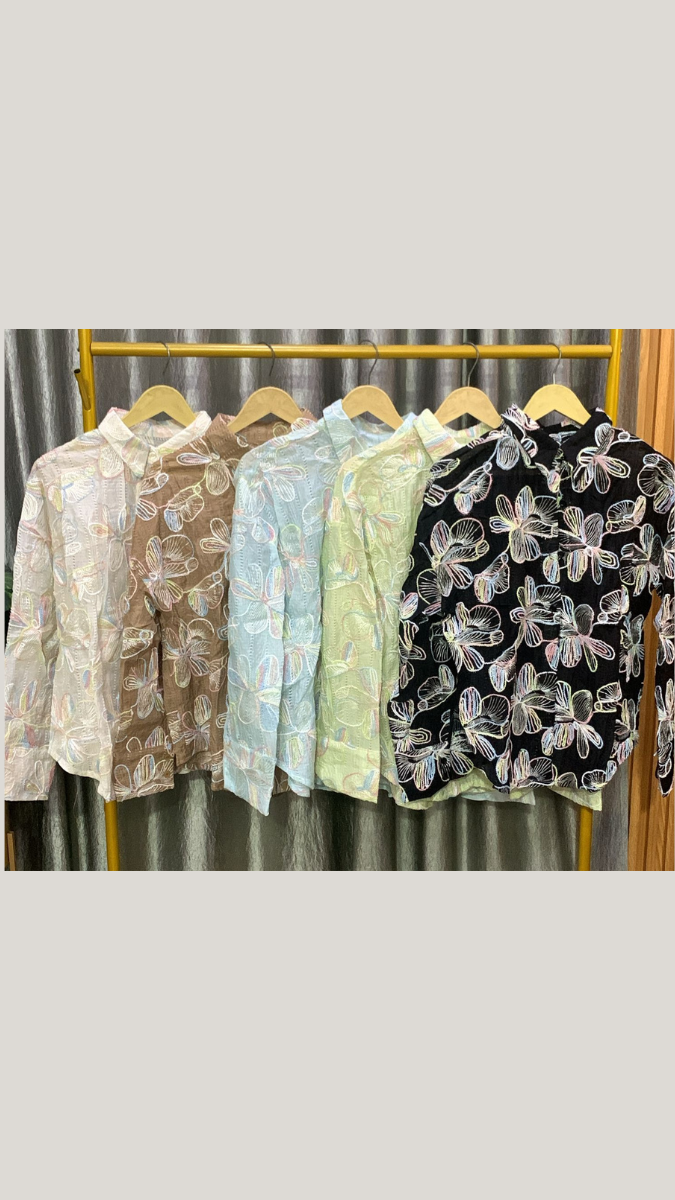 Flower Embroidery Shirt FC2154