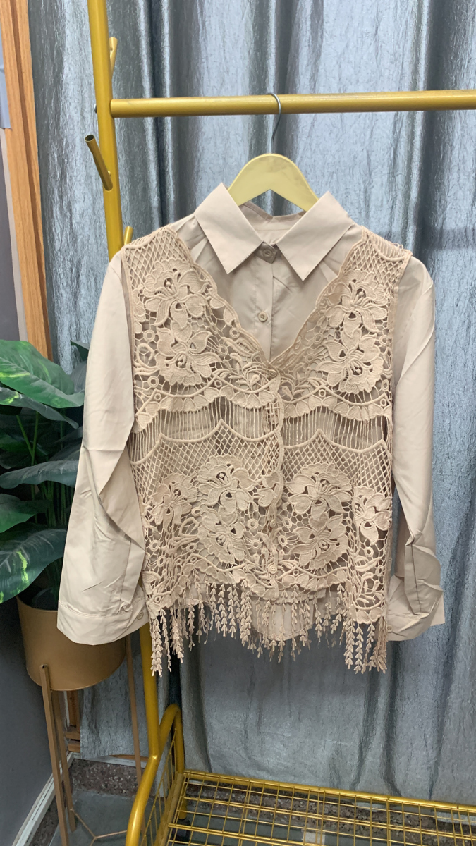 Flower Lace Designed Koti With Plain Shirt FC2504