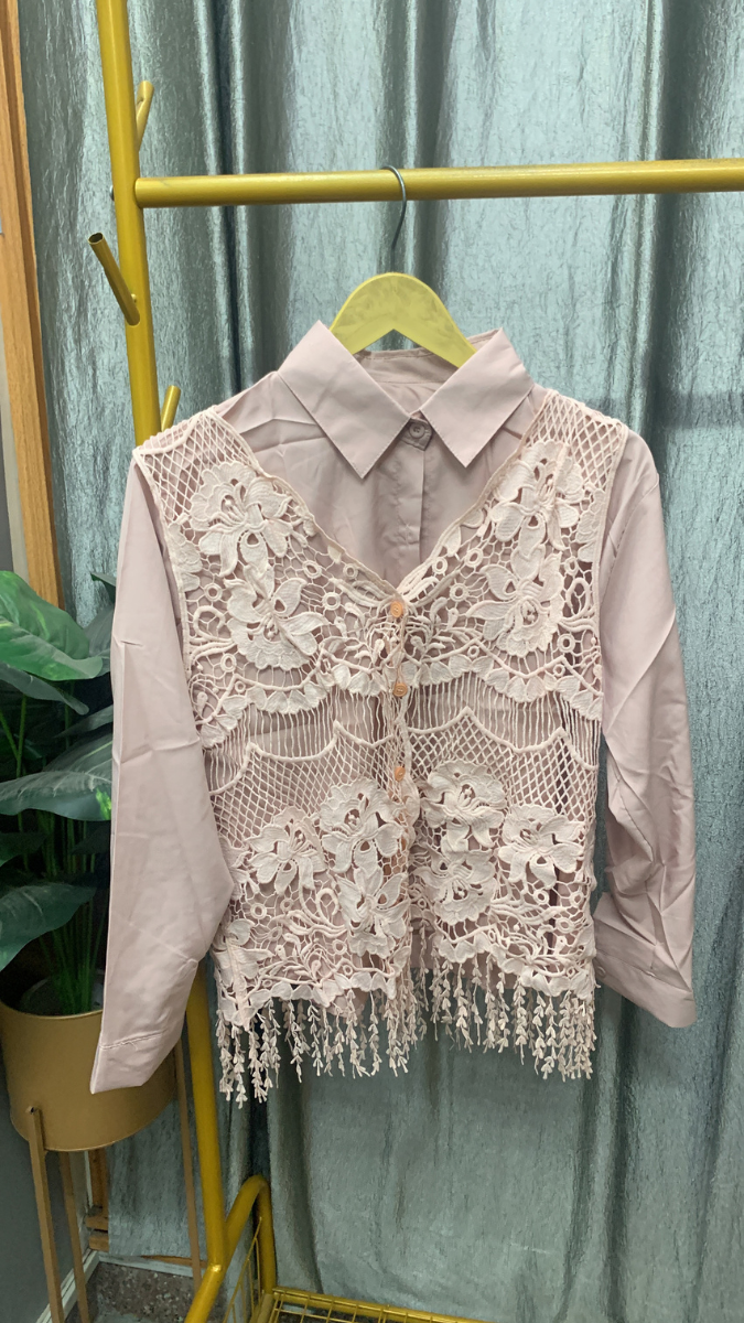 Flower Lace Designed Koti With Plain Shirt FC2504
