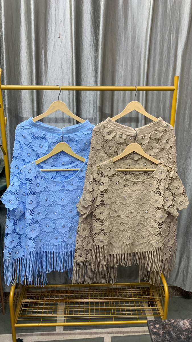 Flower Lace Designed Top And Pant Coord Set FC2478