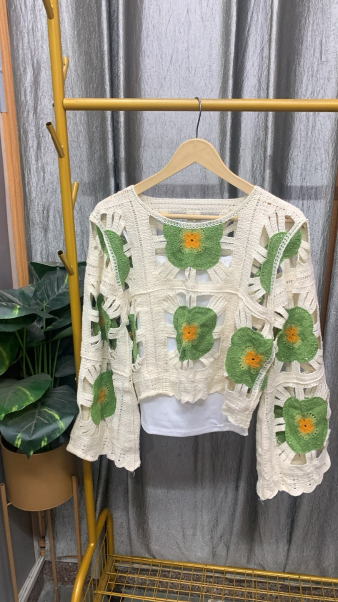 Flower See Through Cutout Top With Inner FC2580