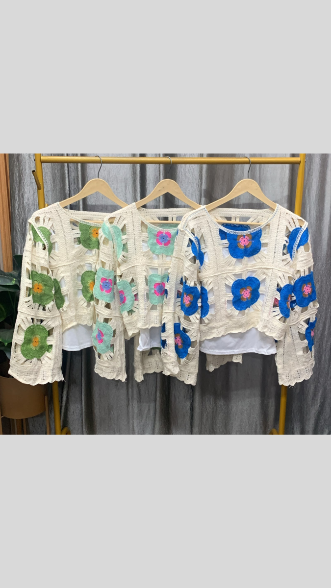 Flower See Through Cutout Top With Inner FC2580