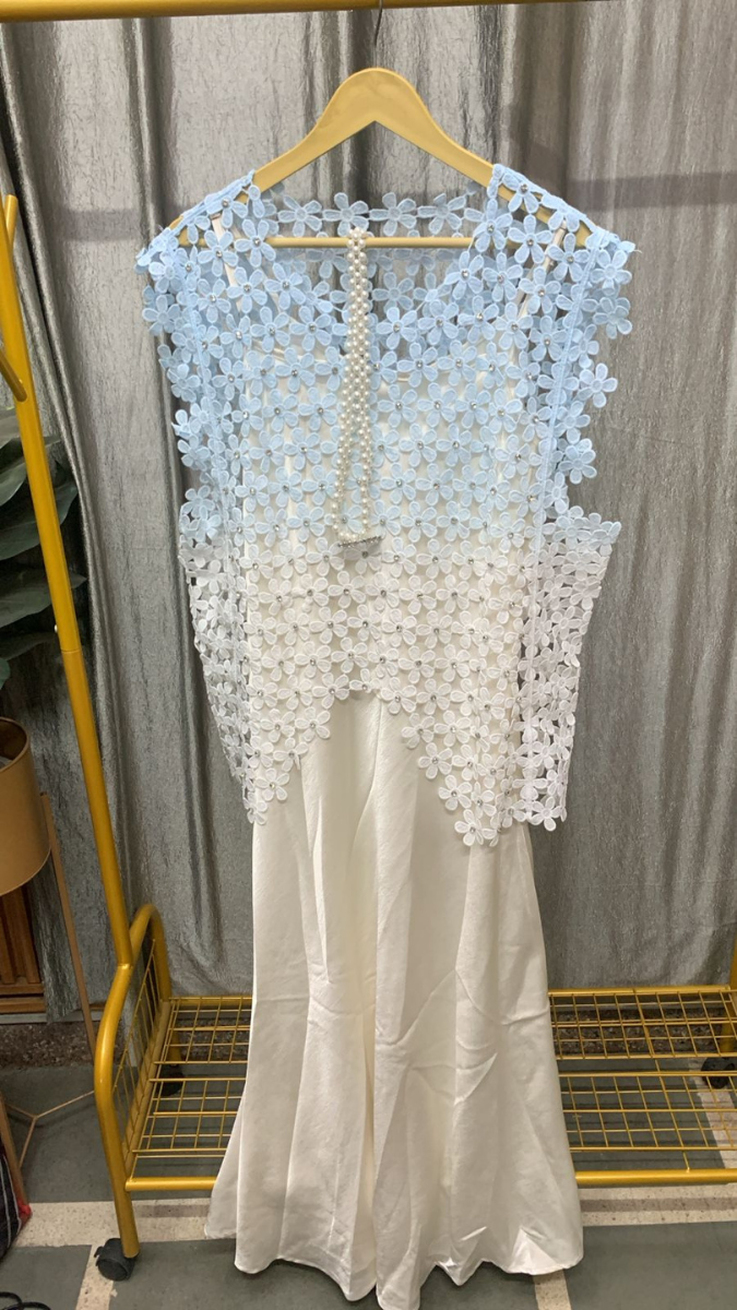 Flower Shrug With Satin Dress FC2434