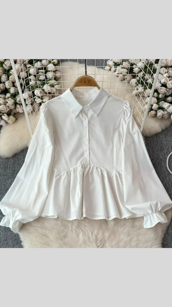 Frill Strap Sleeve Vest With Plain Shirt FC1943