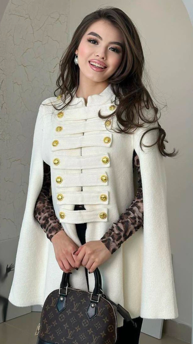 Front Buttoned Cape Coat FC1738