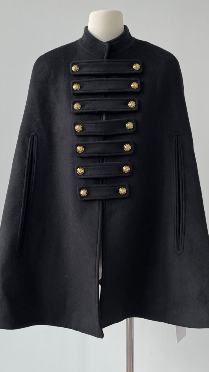 Front Buttoned Cape Coat FC1738