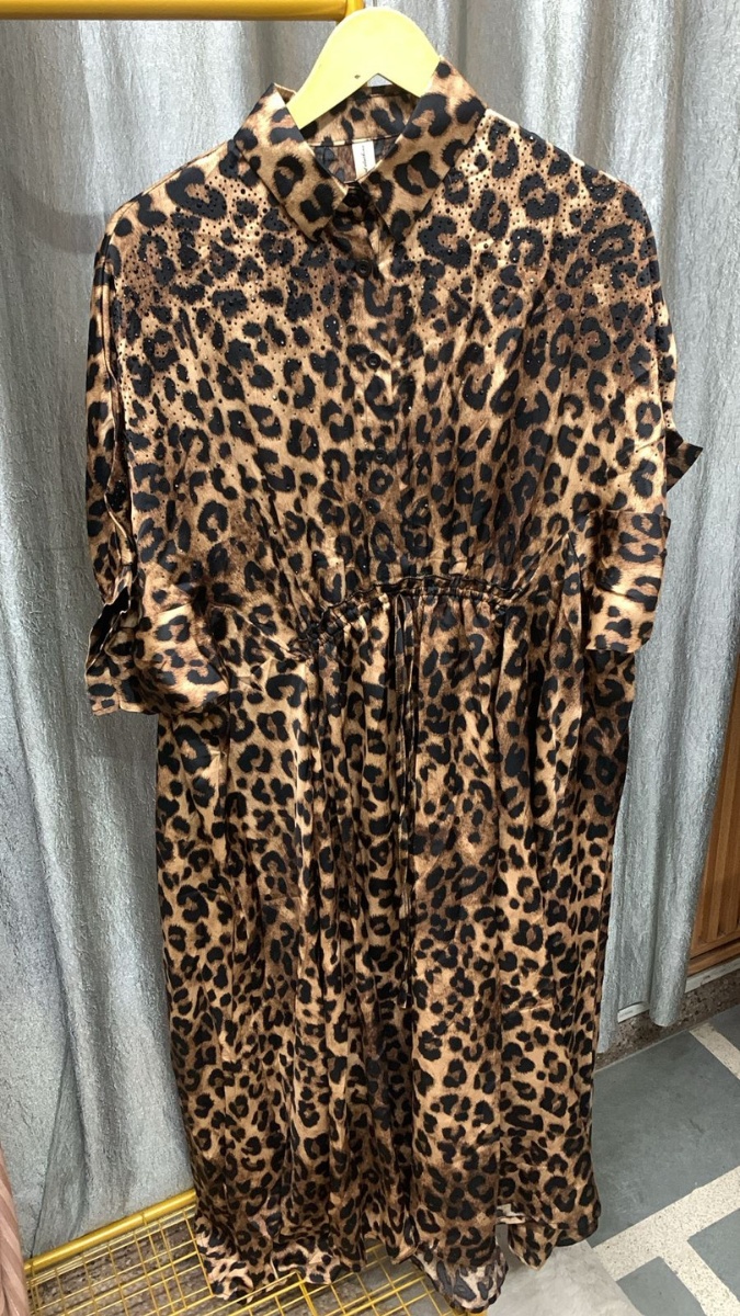 Front Buttoned Half Sleeve Kaftan Dress FC2312