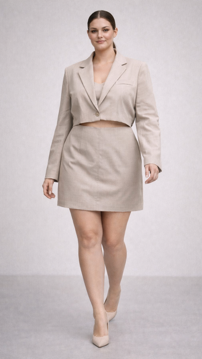 Front Slit Blazer Look A Line Dress FC2254