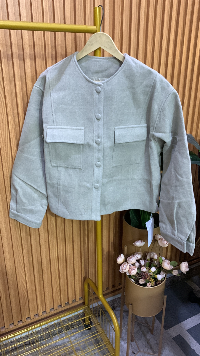 Front Button Pocket Suede Jacket FC2016