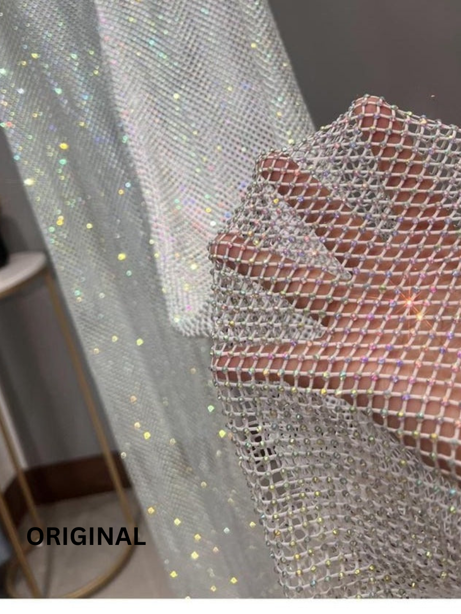 Fstrend Sparkly Crystal Fishnet Bottom 