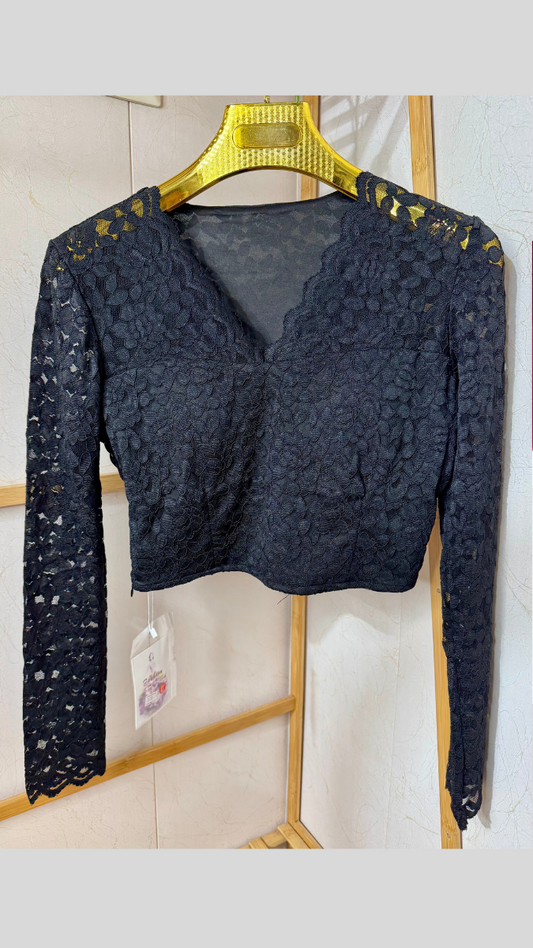 Full Sleeve Net Crop Top FC1910