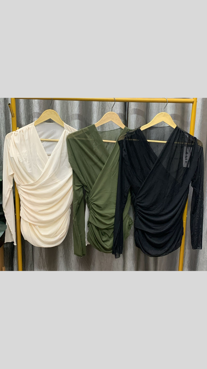 Full Sleeve See Through Wrap Top FC2357