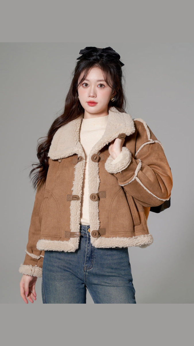 Fur Border Leather Jacket FC1713