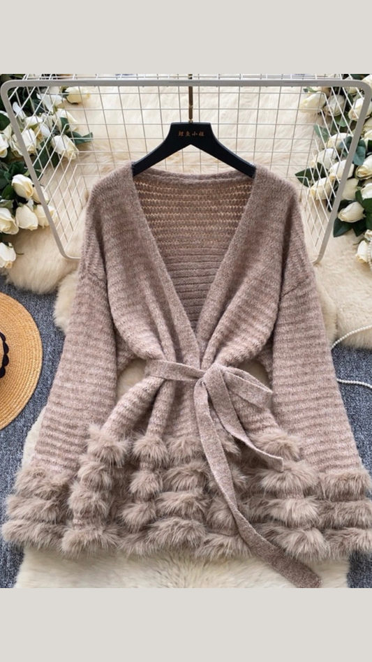 Fur Borderline Woolen Shrug FC2058