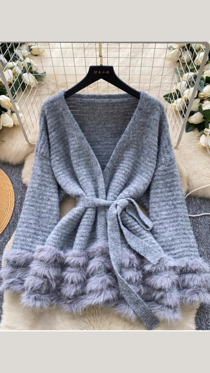 Fur Borderline Woolen Shrug FC2058