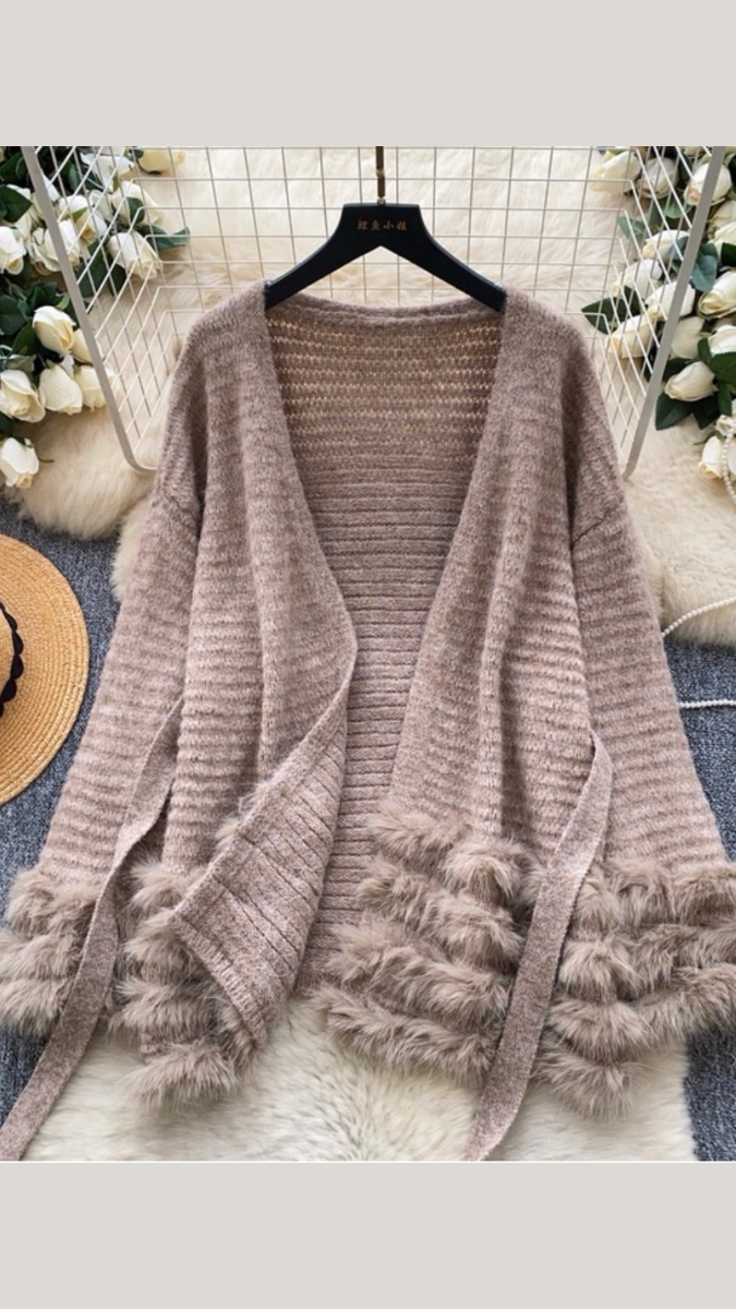 Fur Borderline Woolen Shrug FC2058