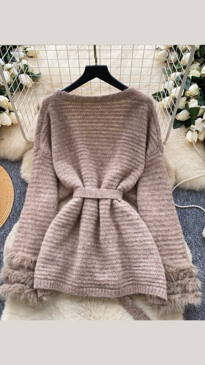 Fur Borderline Woolen Shrug FC2058